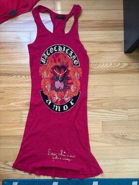 Paco Chicano by Christian Audigier 'Amor' Heart and Rose Graphic Razorback Tank